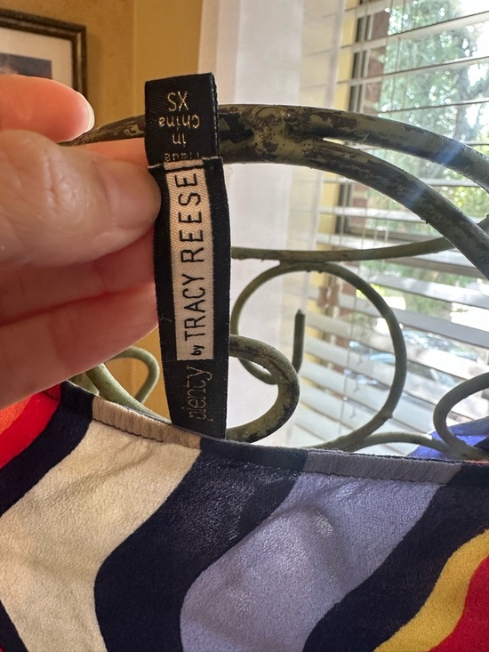 Striped Multicolor Wrap-Style Women’s Dress - Picture 3 of 4